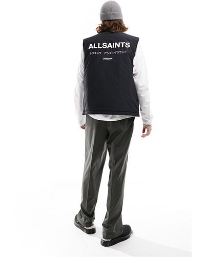 AllSaints Underground - veste sans manches réversible à imprimé léopard - Noir