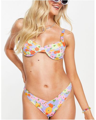 Bershka Underwired Bikini Top - Multicolour
