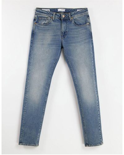 SELECTED Cotton Blend Slim Jeans - Blue