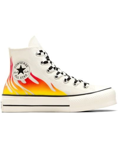 Converse Chuck Taylor All Star Lift Platform Flames - White