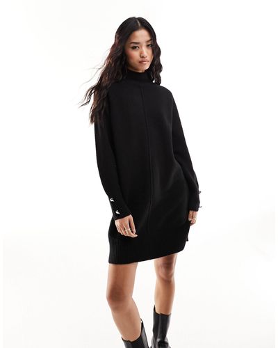 River Island Cozy Mini Knit Sweater Dress - Black