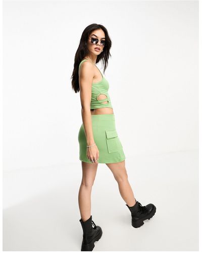 ONLY Wrap Mini Cargo Skirt Co-ord - Green
