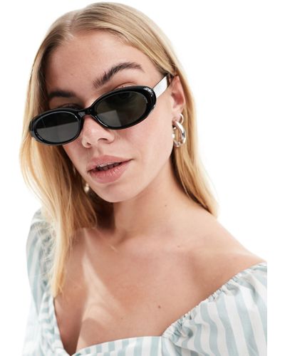 ASOS – ovale sonnenbrille mit abgeschrägtem design - Schwarz
