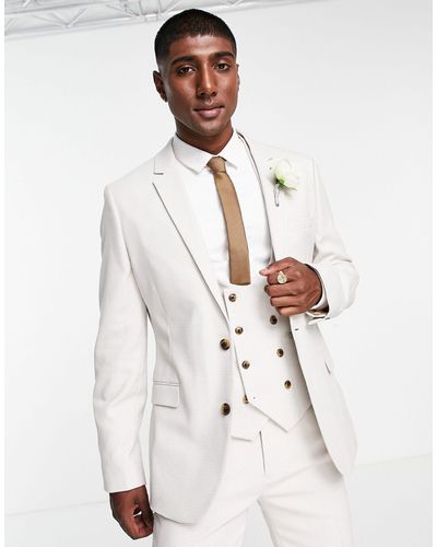 ASOS Wedding - giacca da abito slim fit - Bianco