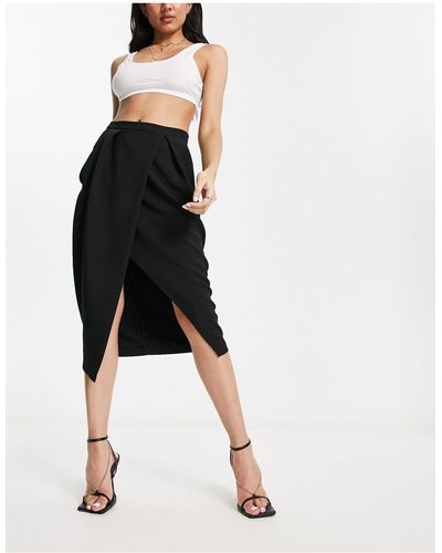 Closet Wrap Midi Skirt - Black