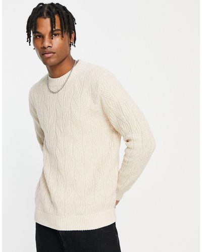 SELECTED Oversized Cable Knitted Jumper - Natural