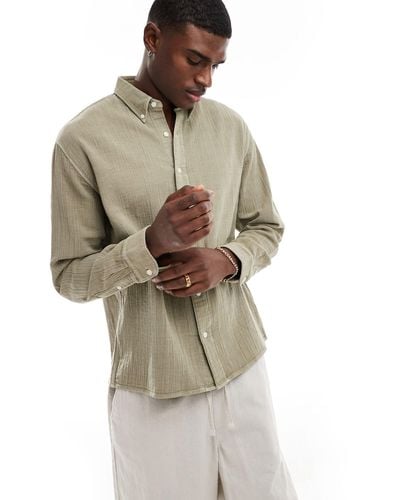 Abercrombie & Fitch – luftiges oversize-hemd - Grün