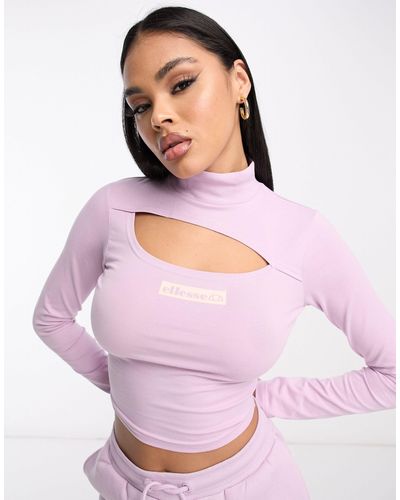Ellesse Gullia Long Sleeve Top With Cut Out - Pink