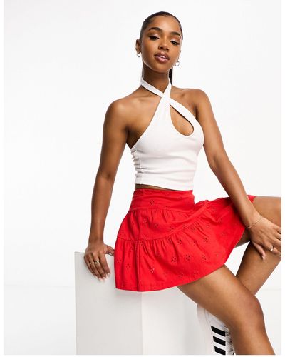 New Look Halterneck Crop Top - Red