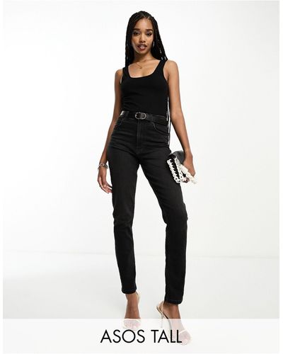 ASOS Asos Design Tall Slim Mom Jeans - Black