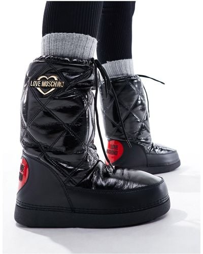 Love Moschino Tall Padded Boots - Black