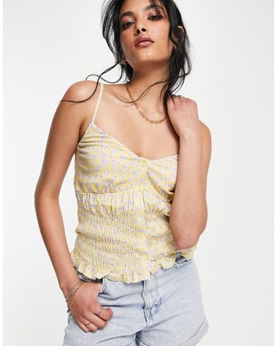 French Connection Smocked Cami Top - Yellow