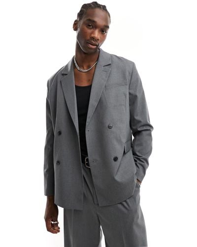 Weekday Leo Co-ord Double Breasted Blazer - Grey