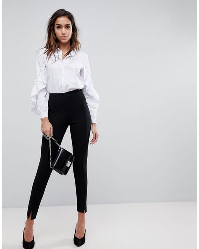 Missguided Skinny Fit Cigarette Trousers - Black