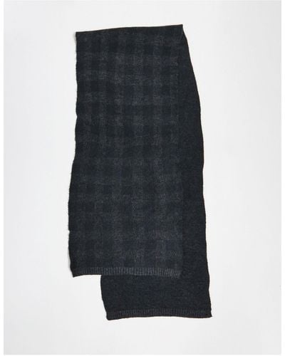 French Connection Large Gingham Scarf - Black
