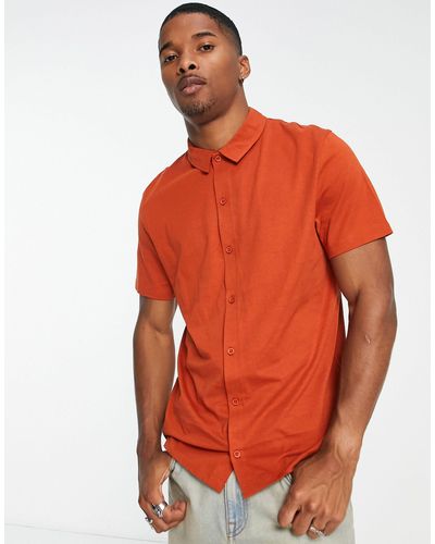 ASOS Camisa color óxido con botones - Naranja
