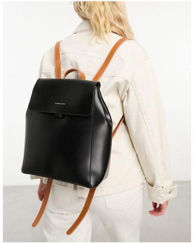 Claudia Canova Flap Over Backpack - Black