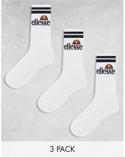 Ellesse 3 Pack Socks - White