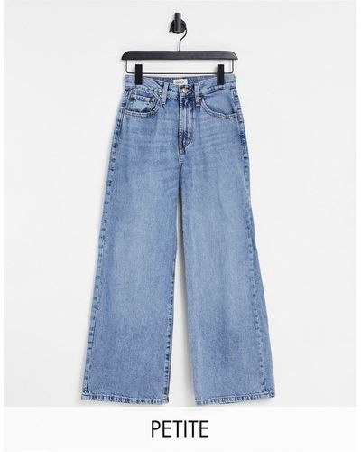 Only Petite Hope - pantalon en jean à coupe large et taille haute - clair - Bleu