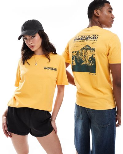 Napapijri – kai – t-shirt - Gelb