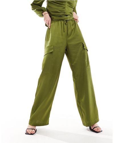Y.A.S Ezra Straight Cargo Pant Co Ord - Green