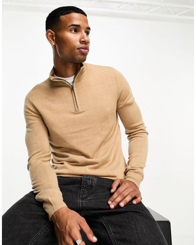 French Connection Half Zip Jumper - Natural
