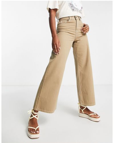Reclaimed (vintage) Inspired - 88 - jeans a fondo ampio beige con cuciture bianche - Neutro