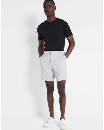 River Island Regular Fit Plisse Shorts - White