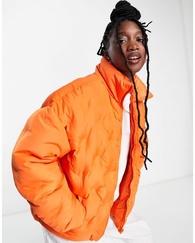 Collusion Unisex Puffer Jacket - Orange