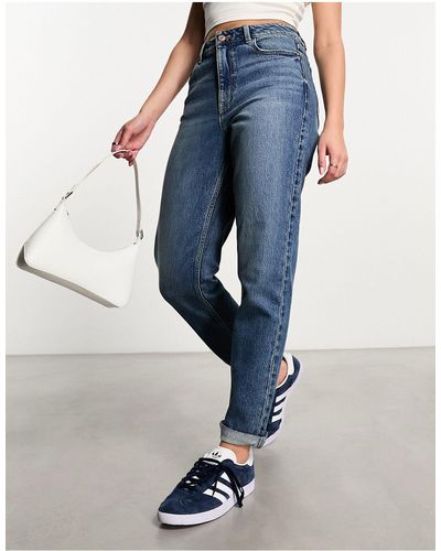 New Look Mom jeans slim lavaggio vintage - Blu