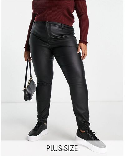 Vero Moda Coated Skinny Trousers - Black
