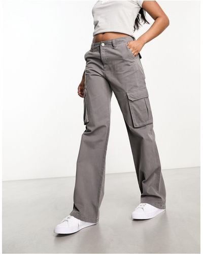 Gray Pull&Bear Pants, Slacks and Chinos for Women | Lyst