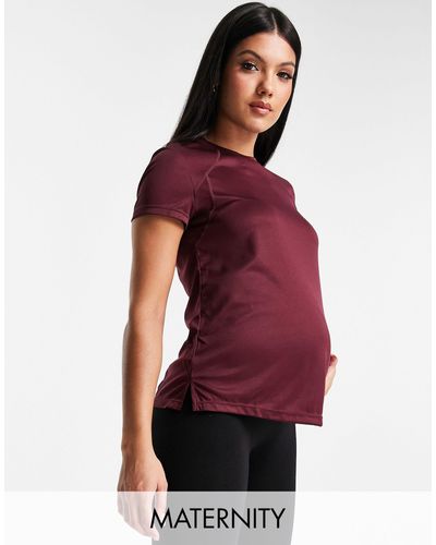 ASOS 4505 Maternity - Performance - T-shirt Met Logo - Rood