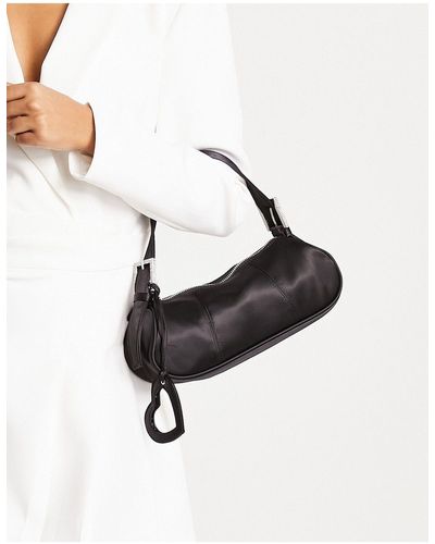 Mango X camille - sac porté épaule avec miroir cœur - noir