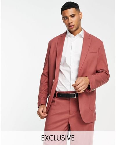 New Look Relaxed Fit Suit Jacket - Red