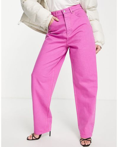 ASOS – superlockere mom-jeans aus baumwollmix - Pink