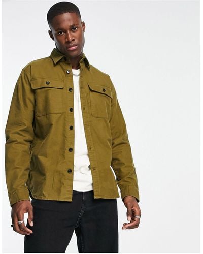 SELECTED Loose Fit Brushed Overshirt - Green