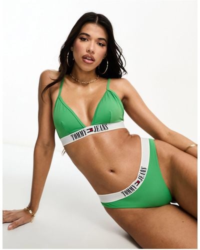 Tommy Hilfiger Tommy Jeans Archive Triangle Bikini Top - Green