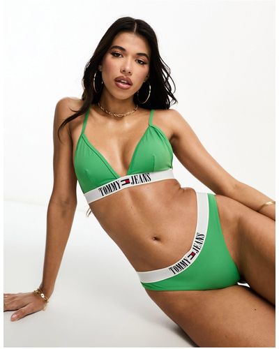 Tommy Hilfiger Tommy jeans - archive - top bikini a triangolo - Verde