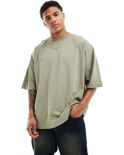 ASOS – super-oversize-t-shirt aus schwerem material - Grün