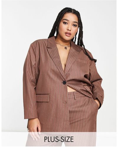 Noisy May Oversized Blazer Co-ord - Brown
