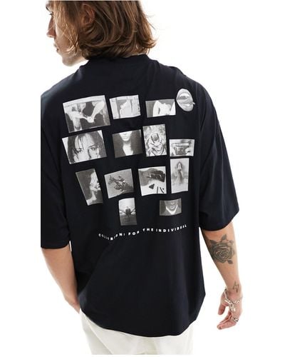 Collusion Photographic Collage Print T-shirt - Black