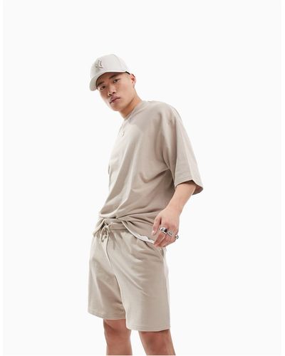 ASOS Tracksuit With Oversized Short Sleeve Sweatshirt & Slim Shorts - White
