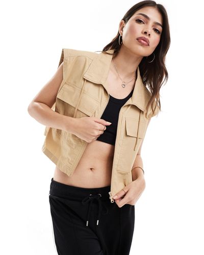 Tommy Hilfiger Cropped Workwear Shirt - Natural