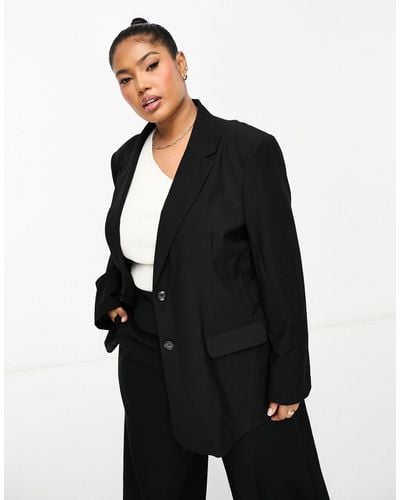 ASOS Asos Design Curve Mix & Match Slim Boy Suit Blazer - Black