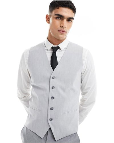 SELECTED Slim Fit Vest - White