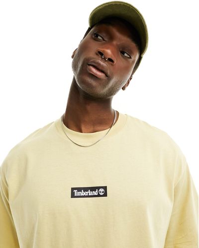Timberland Oversized T-shirt With Central Logo - Natural