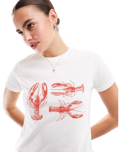 ASOS Baby Tee With Lobster Graphic - White