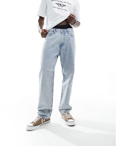 Abercrombie & Fitch Jeans leggeri ampi lavaggio chiaro - Blu