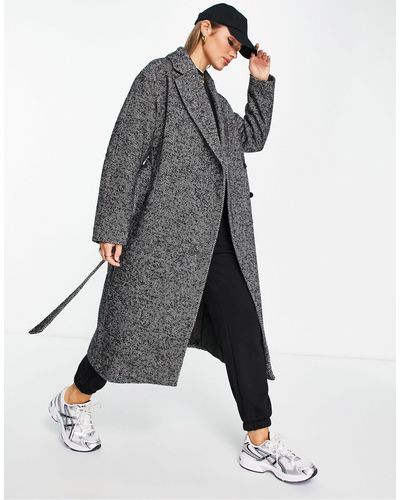 & Other Stories Oversized Belted Wool Coat - Grey